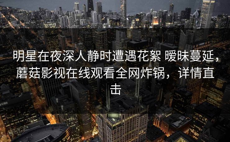 明星在夜深人静时遭遇花絮 暧昧蔓延，蘑菇影视在线观看全网炸锅，详情直击